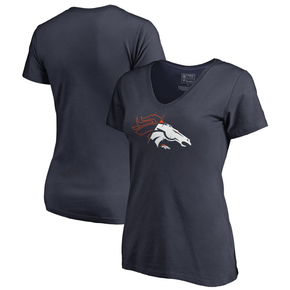 Denver Broncos Women's X-Ray V-Neck T-Shirt - Navy T-shirts