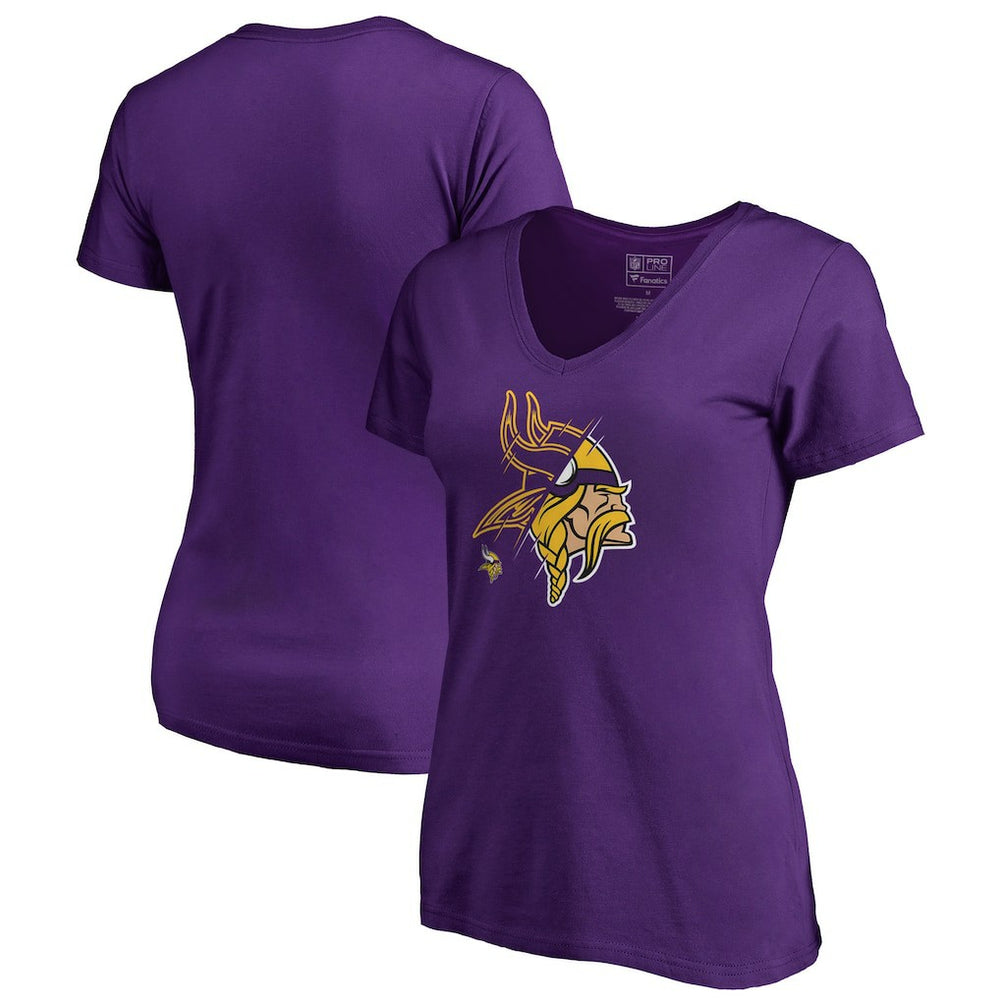 Minnesota Vikings Women's X-Ray Slim Fit V-Neck T-Shirt - Purple T-shirts