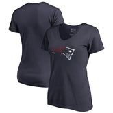 New England Patriots Women's X-Ray V-Neck T-Shirt - Navy T-shirts