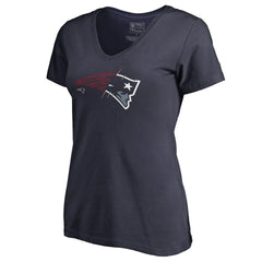 New England Patriots Women's X-Ray V-Neck T-Shirt - Navy T-shirts