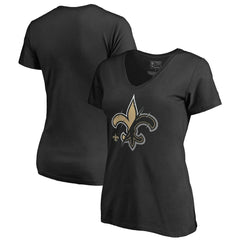 New Orleans Saints Women's X-Ray Slim Fit V-Neck T-Shirt - Black T-shirts