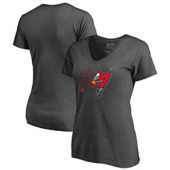 Tampa Bay Buccaneers Women's X-Ray Slim Fit V-Neck T-Shirt - Heathered Gray T-shirts