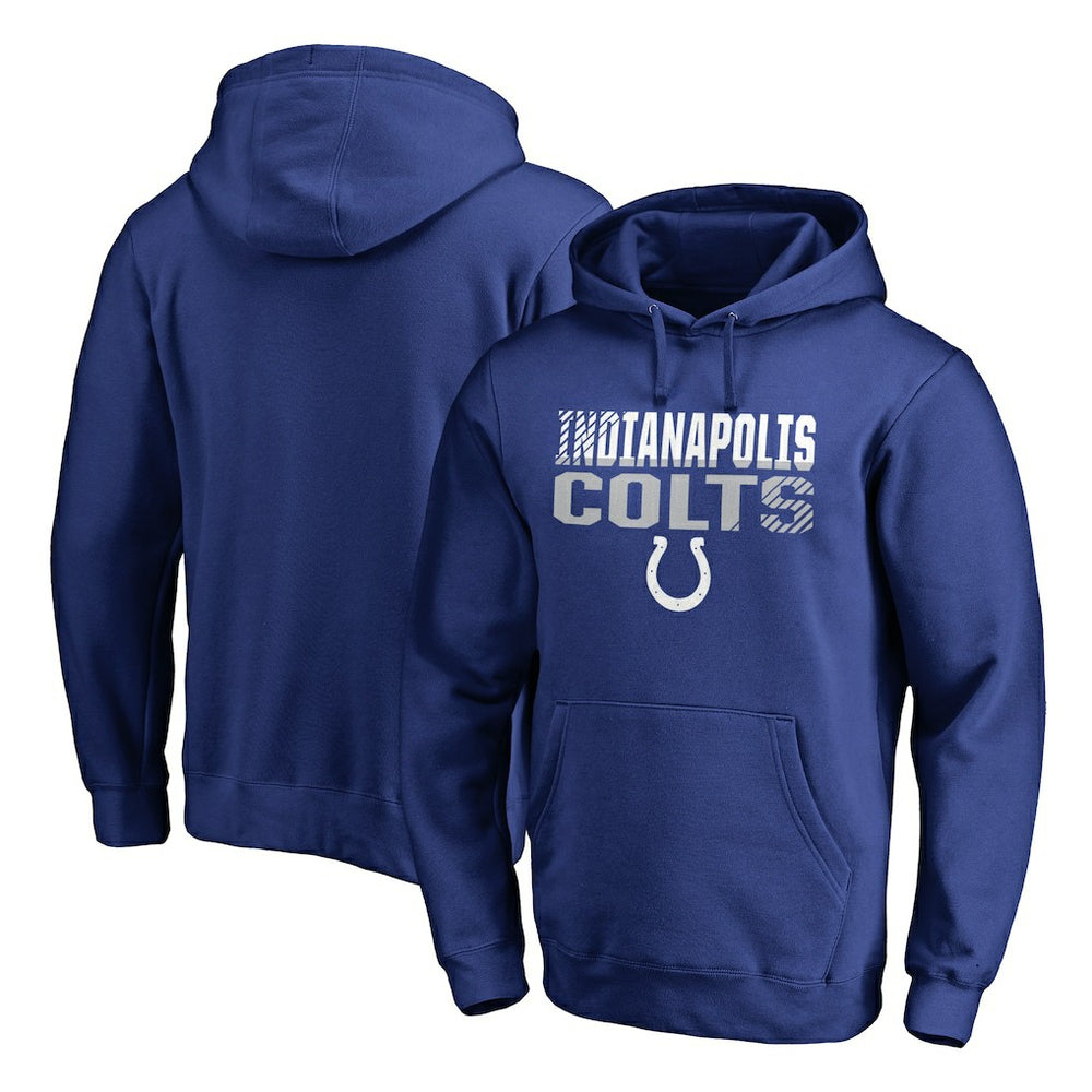 Indianapolis Colts Iconic Collection Fade Out Pullover Hoodie - Royal Hoodies