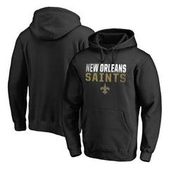 New Orleans Saints Iconic Collection Fade Out Pullover Hoodie - Black Hoodies