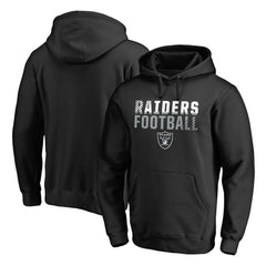 Las Vegas Raiders Iconic Collection Fade Out Pullover Hoodie - Black Hoodies