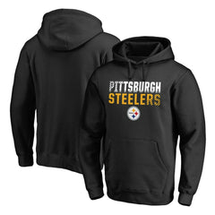 Pittsburgh Steelers Iconic Collection Fade Out Pullover Hoodie - Black Hoodies