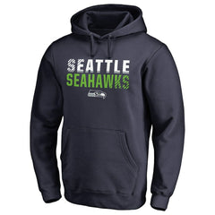 Seattle Seahawks Iconic Collection Fade Out Pullover Hoodie - College Navy Hoodies