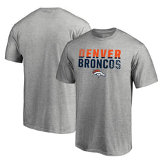 Denver Broncos Iconic Collection Fade Out T-Shirt - Ash T-shirts