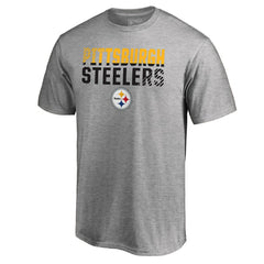 Pittsburgh Steelers Iconic Collection Fade Out T-Shirt II - Heather Gray T-shirts