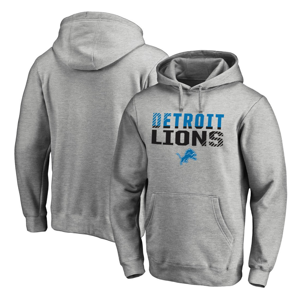 Detroit Lions Iconic Collection Fade Out Pullover Hoodie - Ash Hoodies
