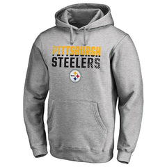 Pittsburgh Steelers Iconic Collection Fade Out Pullover Hoodie - Ash Hoodies