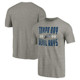 Tampa Bay Rays Cooperstown Collection Antique Stack Tri-Blend T-Shirt - Gray T-shirts