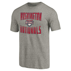 Washington Nationals Cooperstown Collection Antique Stack Tri-Blend T-Shirt - Gray T-shirts
