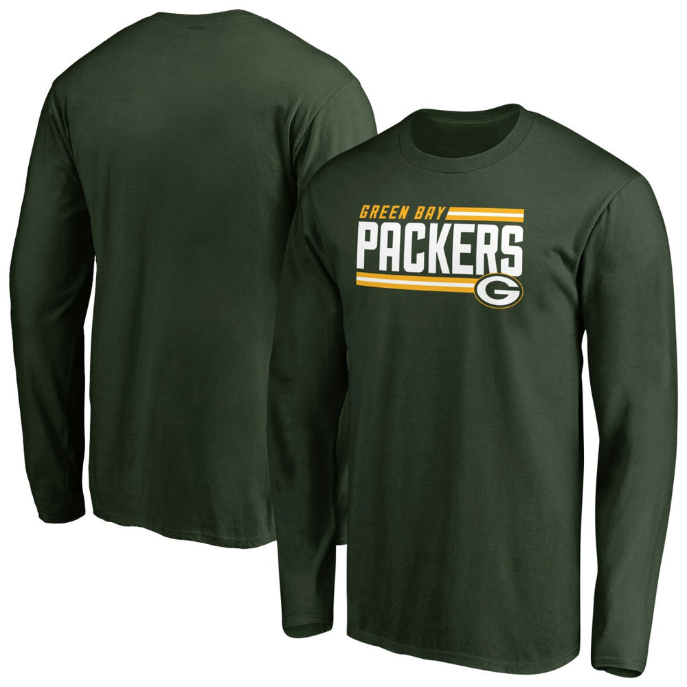 Green Bay Packers Iconic Collection On Side Stripe Long Sleeve T-Shirt - Green T-shirts