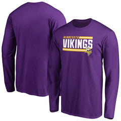 Minnesota Vikings Iconic Collection On Side Stripe Long Sleeve T-Shirt - Purple T-shirts