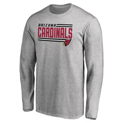 Arizona Cardinals Iconic Collection On Side Stripe Long Sleeve T-Shirt - Ash T-shirts