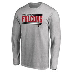 Atlanta Falcons Iconic Collection On Side Stripe Long Sleeve T-Shirt - Ash T-shirts