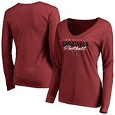 Arizona Cardinals Women's Iconic Collection Script Assist Long Sleeve V-Neck T-Shirt - Cardinal T-shirts