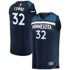 Karl-Anthony Towns Minnesota Timberwolves Fast Break Replica Player Jersey Navy Icon Edition - Fanatics