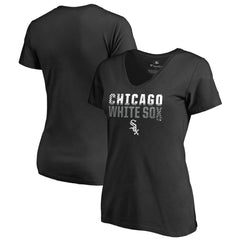 Chicago White Sox Women's Fade Out V-Neck T-Shirt - Black T-shirts