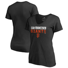 San Francisco Giants Women's Fade Out V-Neck T-Shirt - Black T-shirts