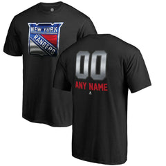 New York Rangers Personalized Midnight Mascot T-Shirt - Black | US 3025235