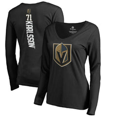 William Karlsson Vegas Golden Knights Women's Backer V-Neck Long Sleeve T-Shirt - Black | US 3043007