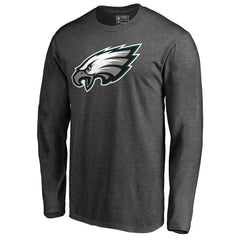 Philadelphia Eagles Primary Logo Long Sleeve T-Shirt - Heathered Charcoal T-shirts