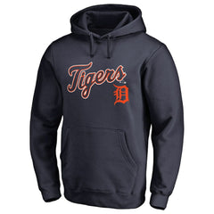 Detroit Tigers Team Lockup Fitted Pullover Hoodie - Navy Hoodies