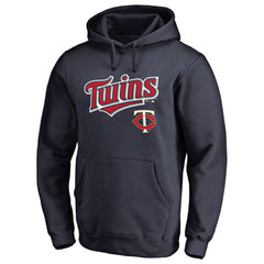 Minnesota Twins Team Lockup Fitted Pullover Hoodie - Navy Hoodies