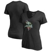 Minnesota Vikings Women's Lovely V-Neck T-Shirt - Black T-shirts