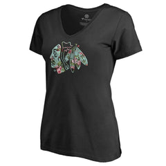Chicago Blackhawks Women's Lovely V-Neck T-Shirt - Black | US 3074442