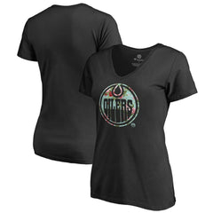 Edmonton Oilers Women's Lovely V-Neck T-Shirt - Black | US 3074448