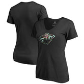 Minnesota Wild Women's Lovely V-Neck T-Shirt - Black | US 3074451