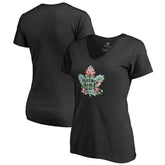 Toronto Maple Leafs Women's Lovely V-Neck T-Shirt - Black | US 3074463