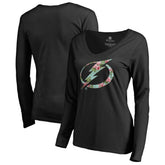 Tampa Bay Lightning Women's Lovely Long Sleeve V-Neck T-Shirt - Black | US 3074493