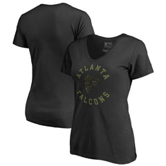 Atlanta Falcons Women's Camo Collection Liberty V-Neck T-Shirt - Black T-shirts