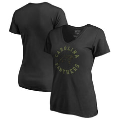 Carolina Panthers Women's Camo Collection Liberty V-Neck T-Shirt - Black T-shirts