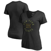 New York Giants Women's Camo Collection Liberty V-Neck T-Shirt - Black T-shirts