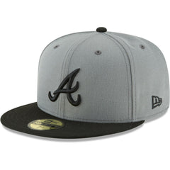 Atlanta Braves New Era Two-Tone 59FIFTY Fitted Hat - Gray/Black Hats