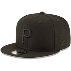 Pittsburgh Pirates New Era Black on Black 9FIFTY Team Snapback Adjustable Hat - Black Hats