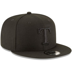 Texas Rangers New Era Black on Black 9FIFTY Team Snapback Adjustable Hat - Black Hats