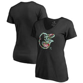 Baltimore Orioles Women's Lovely V-Neck T-Shirt - Black T-shirts