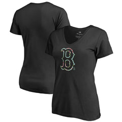Boston Red Sox Women's Lovely V-Neck T-Shirt - Black T-shirts