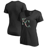 Kansas City Royals Women's Lovely V-Neck T-Shirt - Black T-shirts