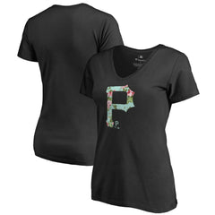 Pittsburgh Pirates Women's Lovely V-Neck T-Shirt - Black T-shirts