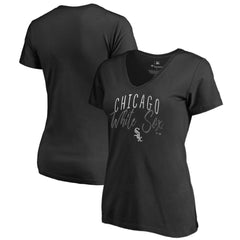 Chicago White Sox Women's Graceful V-Neck T-Shirt - Black T-shirts