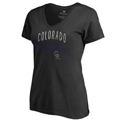 Colorado Rockies Women's Graceful V-Neck T-Shirt - Black T-shirts
