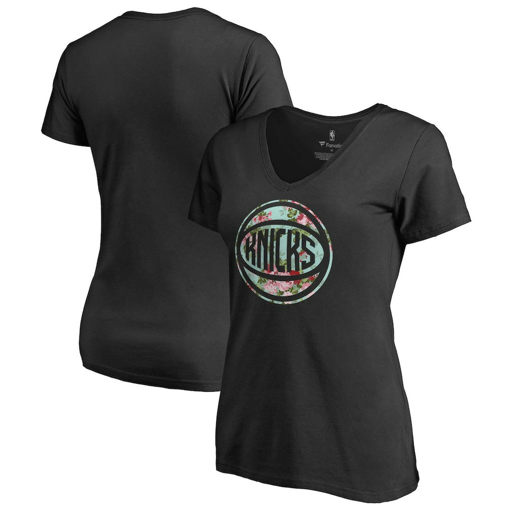 New York Knicks Lovely V-Neck T-Shirt Black outlet