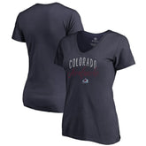 Colorado Avalanche Women's Graceful V-Neck T-Shirt - Navy | US 3088736
